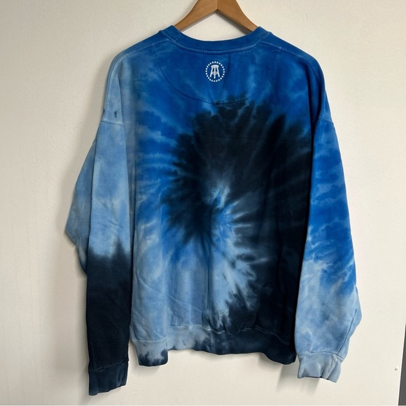 Colortone Mens Too Bad XL Tie Dye Sweatshirt Blue Boho Hippie Casual - Picture 6 of 13